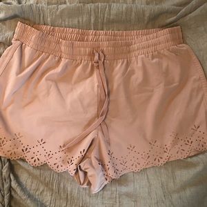 Pink lace shorts